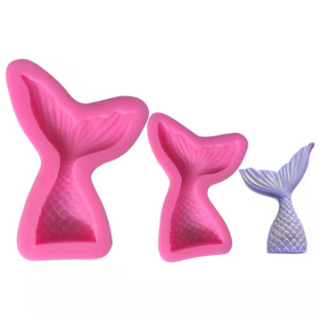 DIY Mini Mermaid Tail Pink Silicone Mold For Fondant Baking Tool Cake Silicone Molds